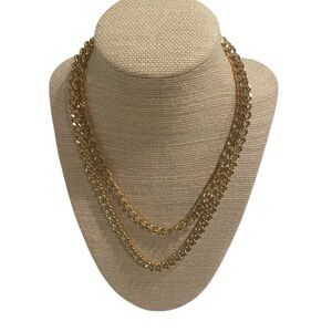 Juliet Double Strand Cuban Link Gold Tone  Necklace